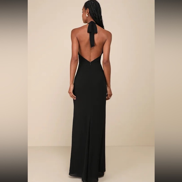 Lulus Captured Your Heart Black Halter Maxi Dress - Size XS - Picture 4 of 4